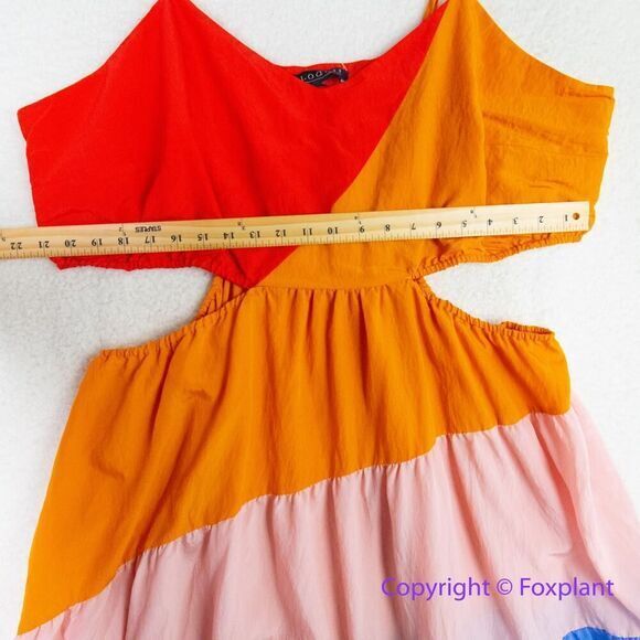 Eloquii Rainbow Tiered Dress With Cutouts, size 22 - Picture 8 of 16